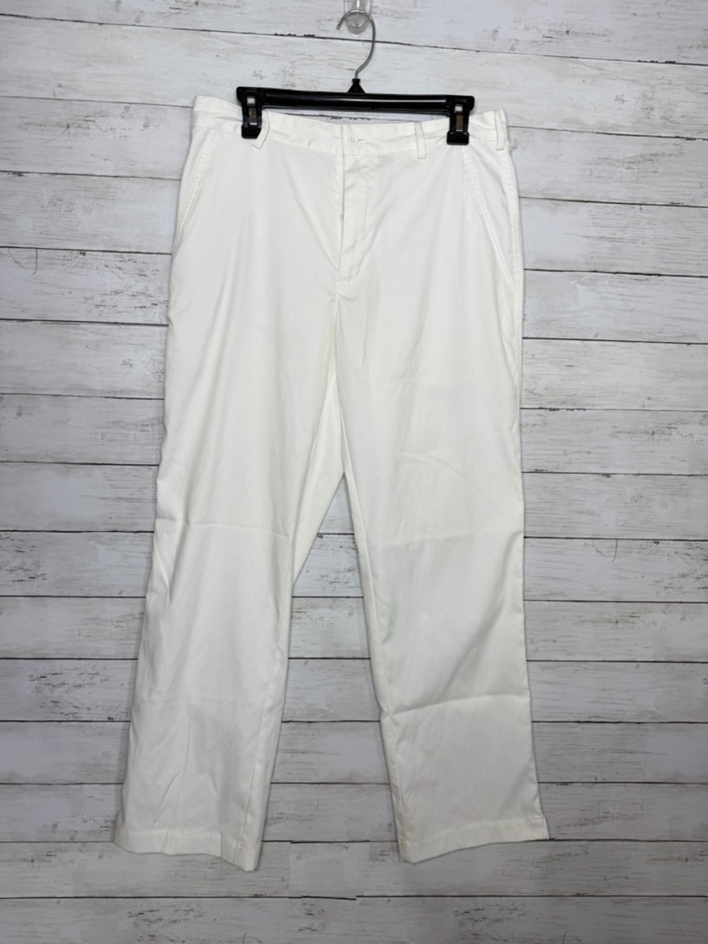 Nike Dri Fit Tech Golf Pants White Cream Khaki Flat Front Mens Size 30x30
